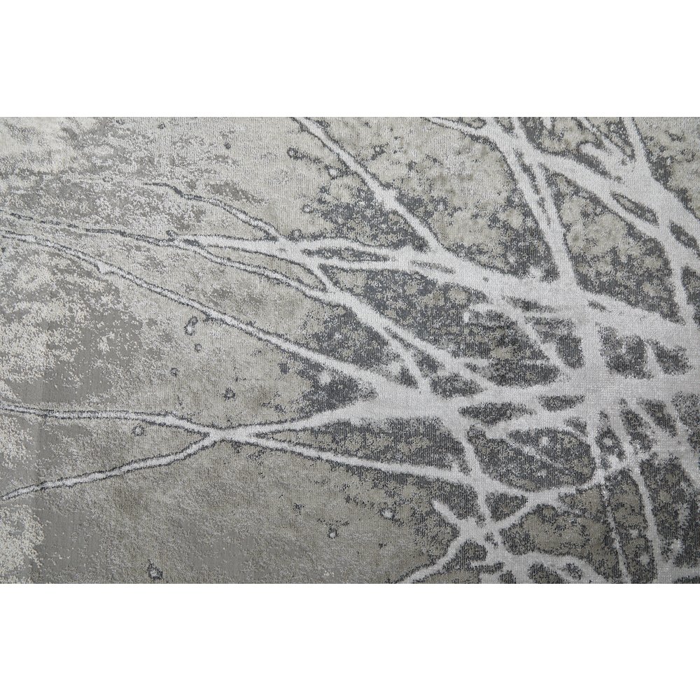 Astra Transitional Abstract, Gray/Silver/Ivory, 6'-7" x 9'-6" Area Rug. Picture 6