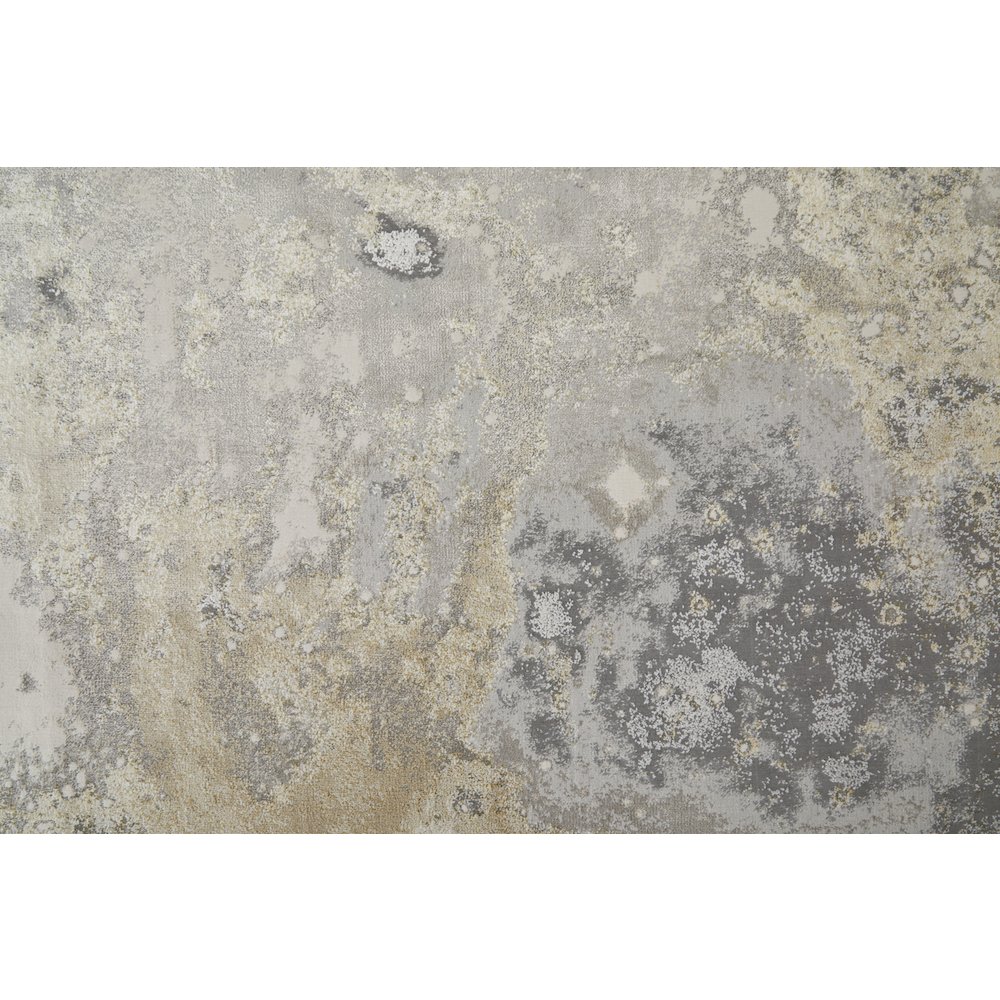 Astra Transitional Abstract, Gray/Gold/Ivory, 12' x 15' Area Rug. Picture 6