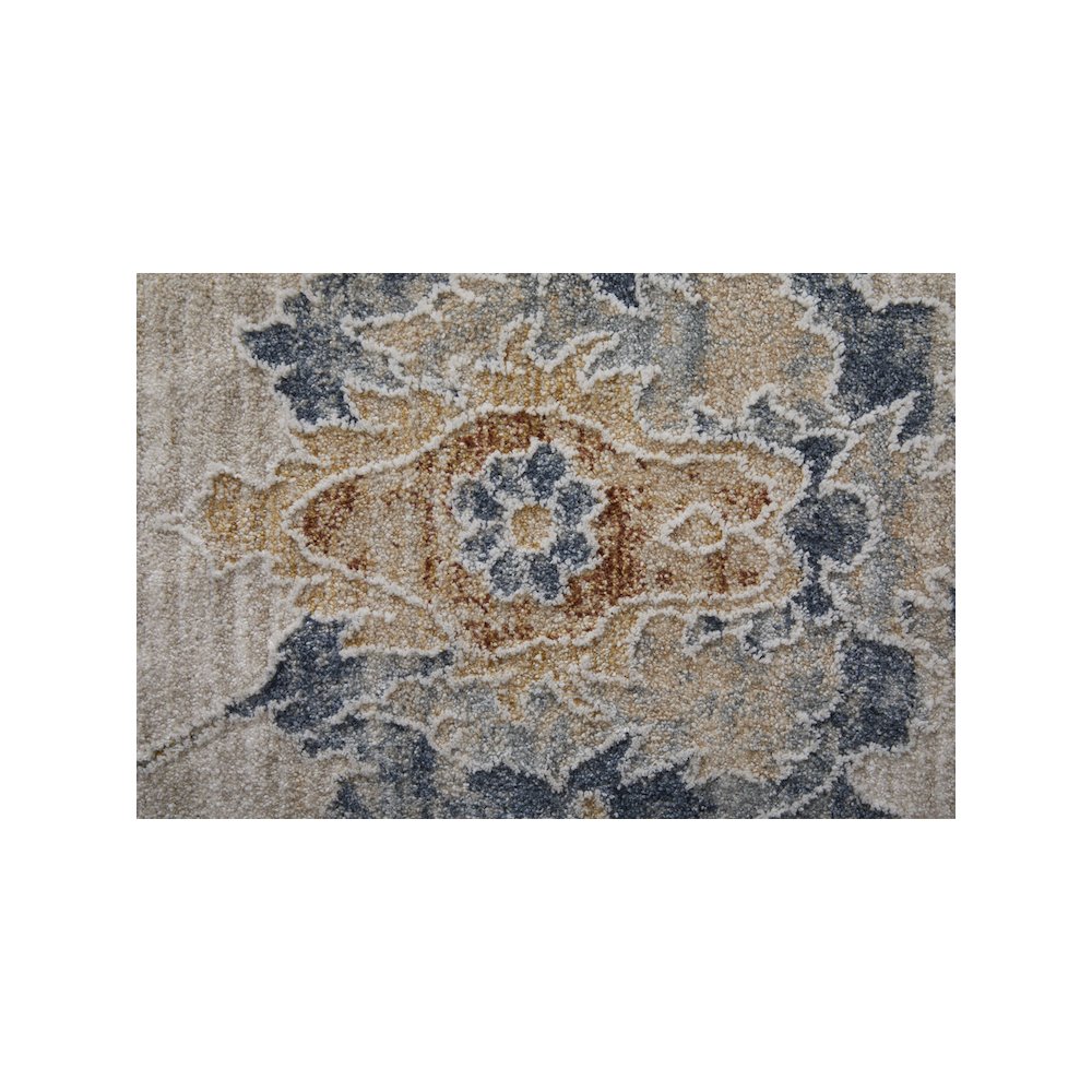 Pasha Transitional Floral & Botanical, Taupe/Ivory/Blue, 9'-0" x 12'-8" Area Rug. Picture 6