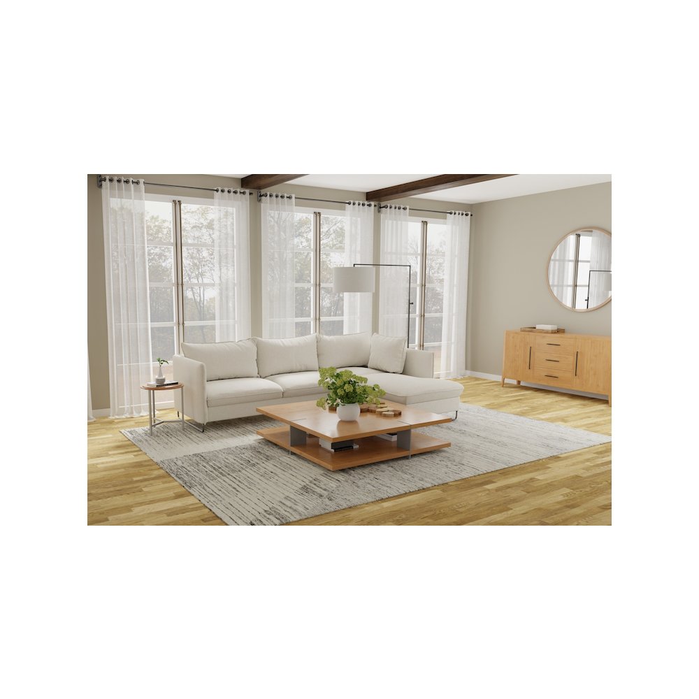 Brighton Modern Abstract, Ivory/Gray, 2' x 3' Accent Rug. Picture 3