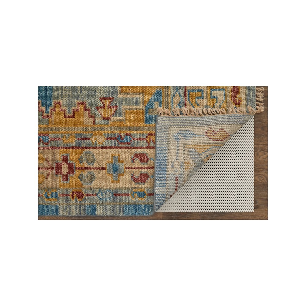 Fillmore Traditional Geometric, Blue/Yellow/Red, 2' x 3' Accent Rug. Picture 4