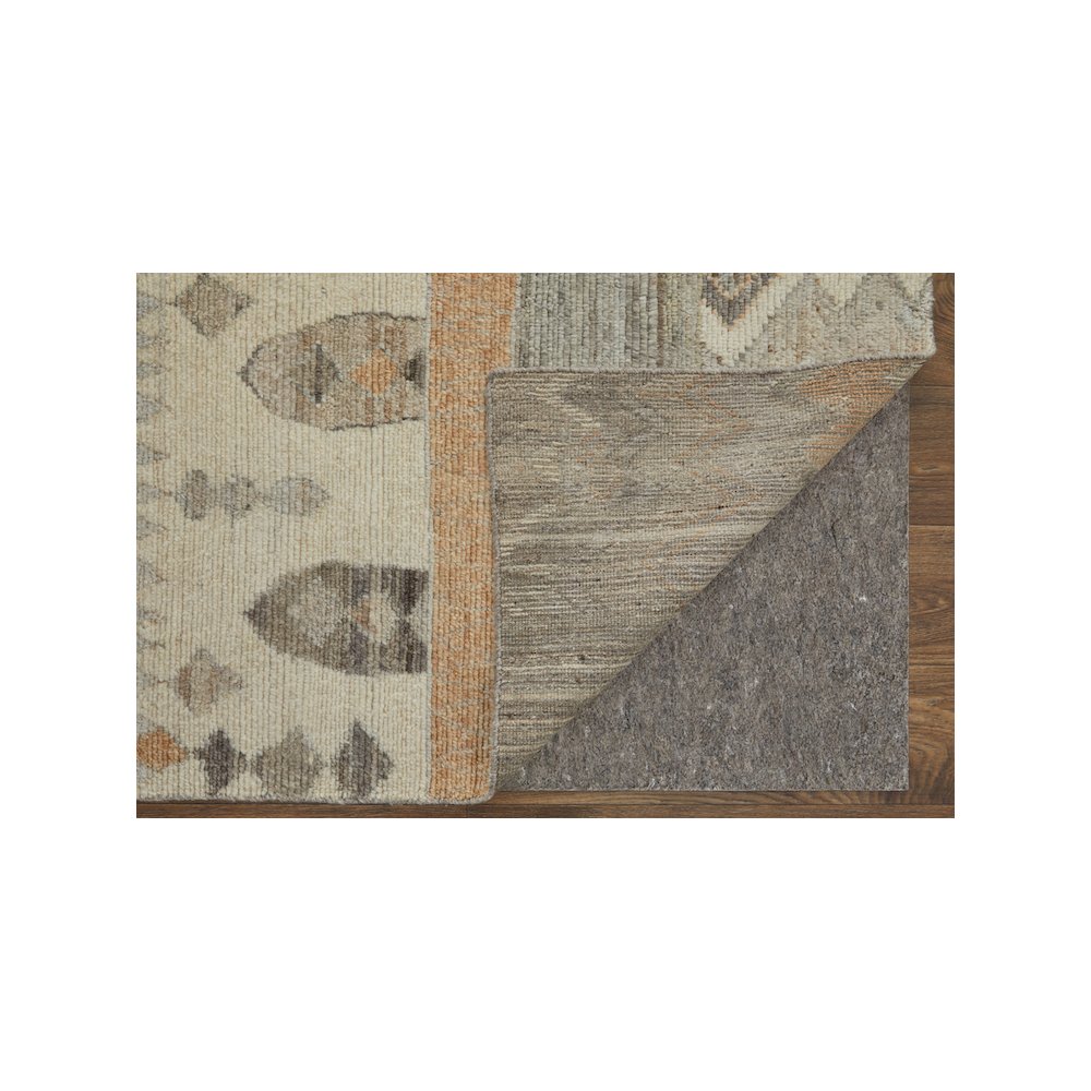 Kasbah Transitional Moroccan, Ivory/Gray/Orange, 9'-6" x 13'-6" Area Rug. Picture 4
