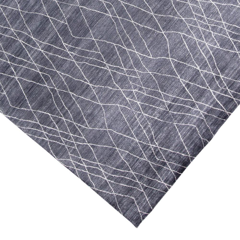 Lennox Modern Minimalist Line Work Rug, Navy Blue, 2ft x 3ft Accent Rug, 8028695FNVY000P00. Picture 3