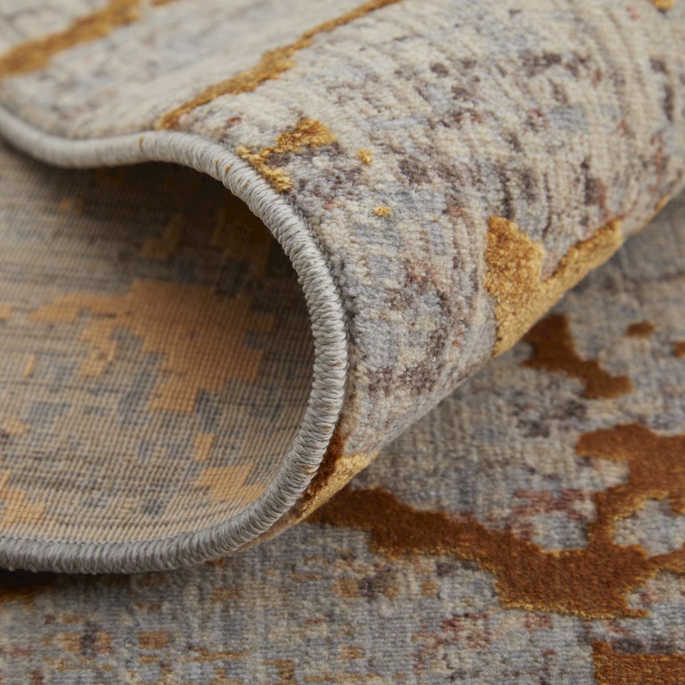 Pryor Modern Abstract, Gold/Brown/Gray, 2' x 3' Accent Rug. Picture 7