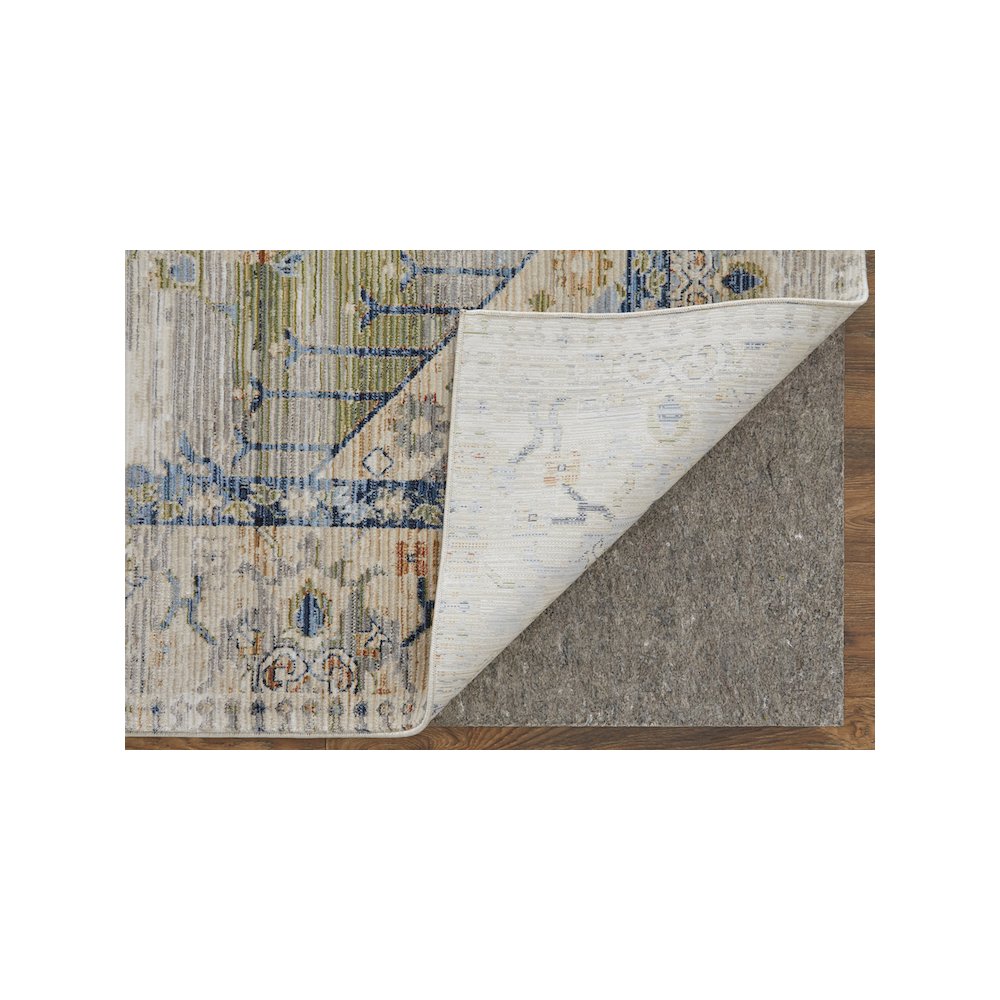 Melrose Transitional Distressed, Ivory/Green/Blue, 7'-10" x 10'-3" Area Rug. Picture 4