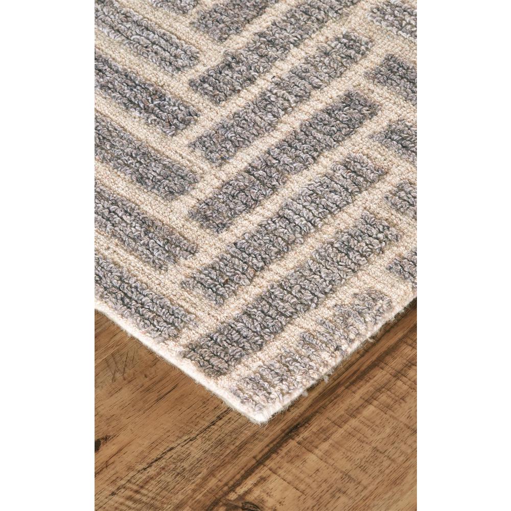 Asher Diamond Medallion Wool Rug, Warm Gray/Ivory Cream, 10ft x 14ft Area Rug, 8638768FTPENATH00. Picture 3