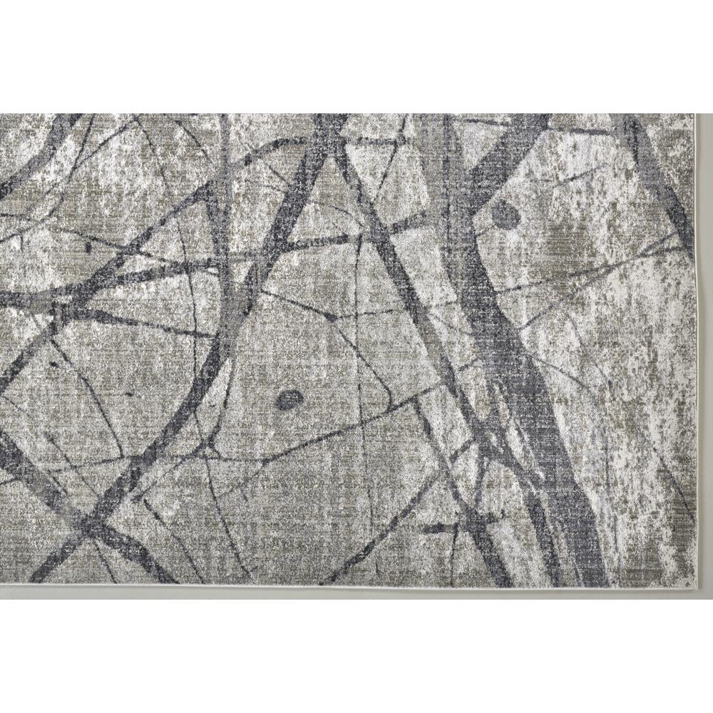 Kano Modern Abstract Rug, Warm Gray/Charcoal, 8ft - 9in x 8ft - 9in Round, 8643877FCHLGRYN89. Picture 3