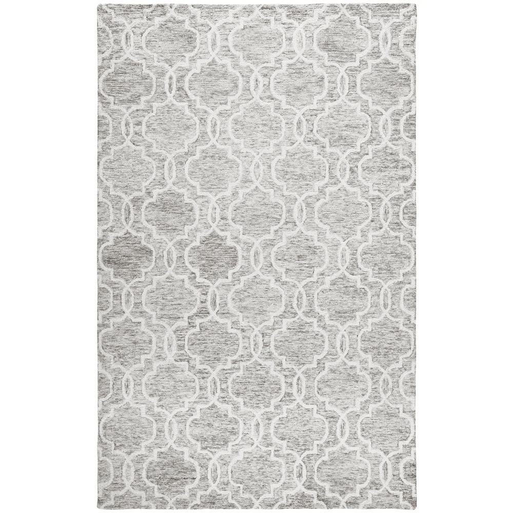 Belfort Modern Moroccan Trellis Rug, Opal Gray/Ivory, 2ft x 3ft Accent Rug, 8698775FLGY000P00. Picture 1