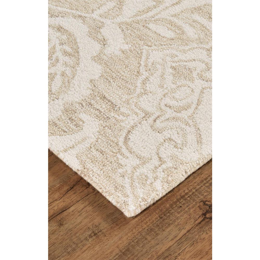 Belfort Modern Floral Paisley Rug, Latte Tan/Ivory, 2ft x 3ft Accent Rug, 8698776FTPEIVYP00. Picture 3