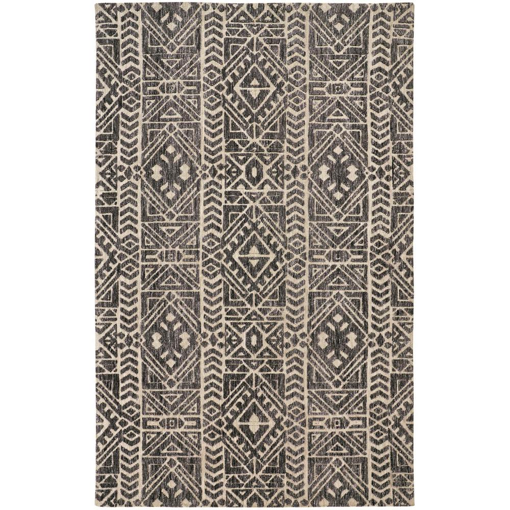 Colton Modern Mid-century Tribal Rug, Steel Gray/Ivory, 2ft x 3ft Accent Rug, 8748627FSLT000P00. Picture 2