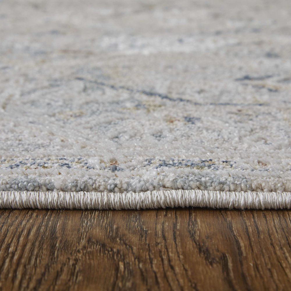 Pasha Transitional Distressed, Ivory/Blue/Tan, 2' x 3' Accent Rug. Picture 8