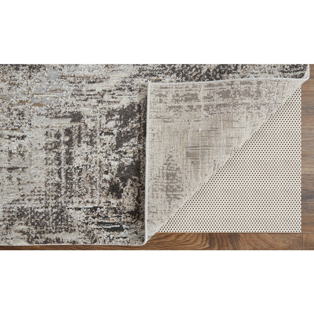 Vancouver Modern Abstract, Ivory/Gray/Brown, 1'-8" x 2'-10" Accent Rug. Picture 4