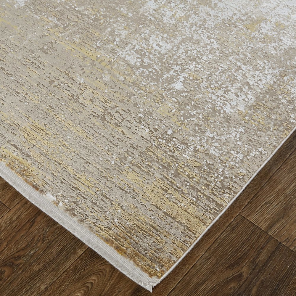 Cadiz Modern Abstract, Taupe/Ivory/Gold, 7'-9" x 11' Area Rug. Picture 3