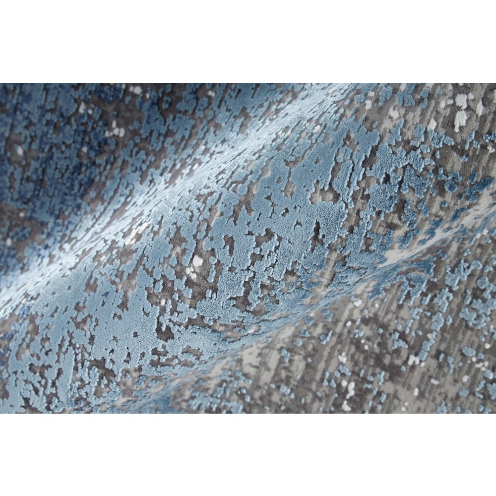 Cadiz Modern Abstract, Blue/Gray/Silver, 2'-2" x 3'-2" Accent Rug. Picture 4