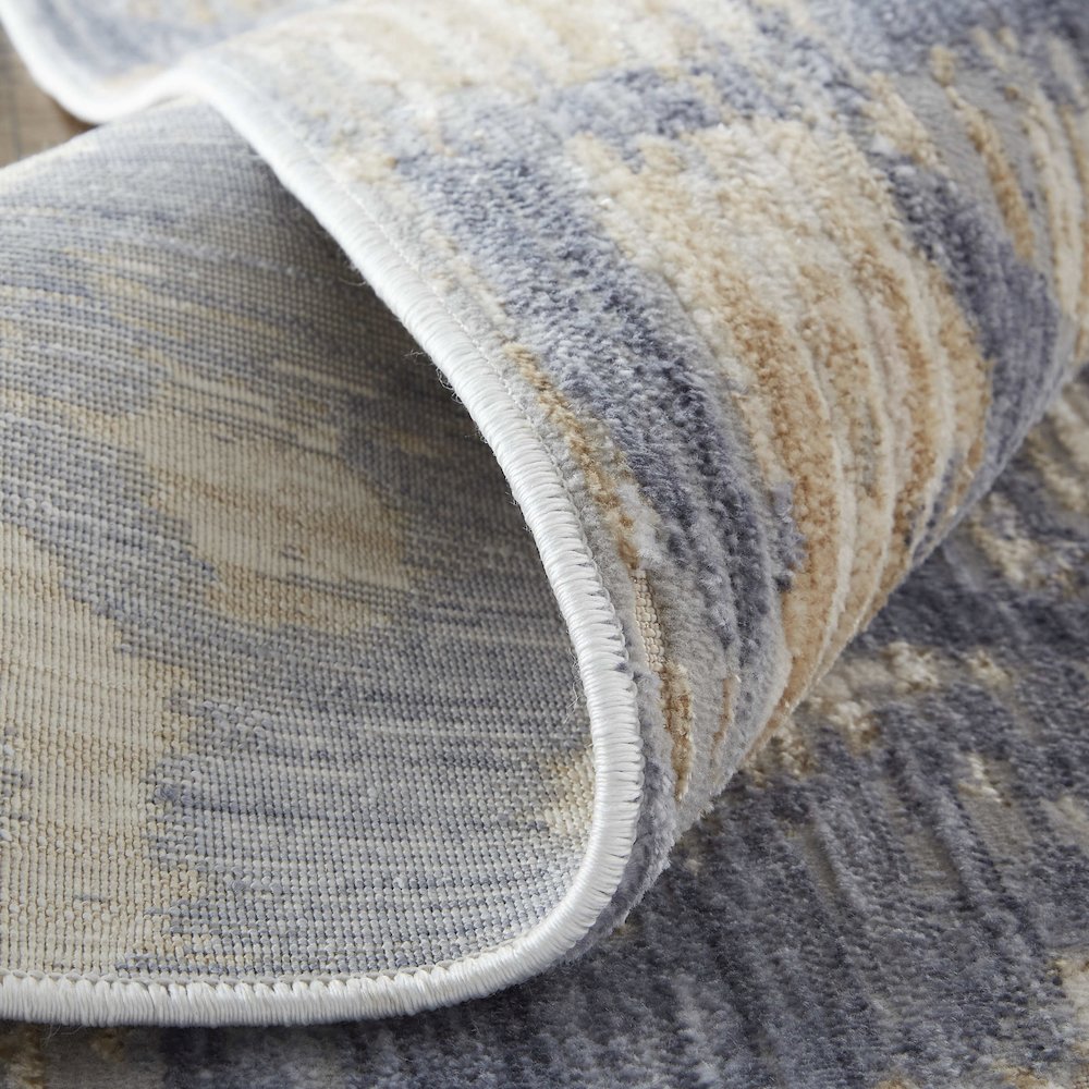 Laina Transitional Gradient & Ombre, Tan/Ivory/Blue, 4' x 6' Accent Rug. Picture 7