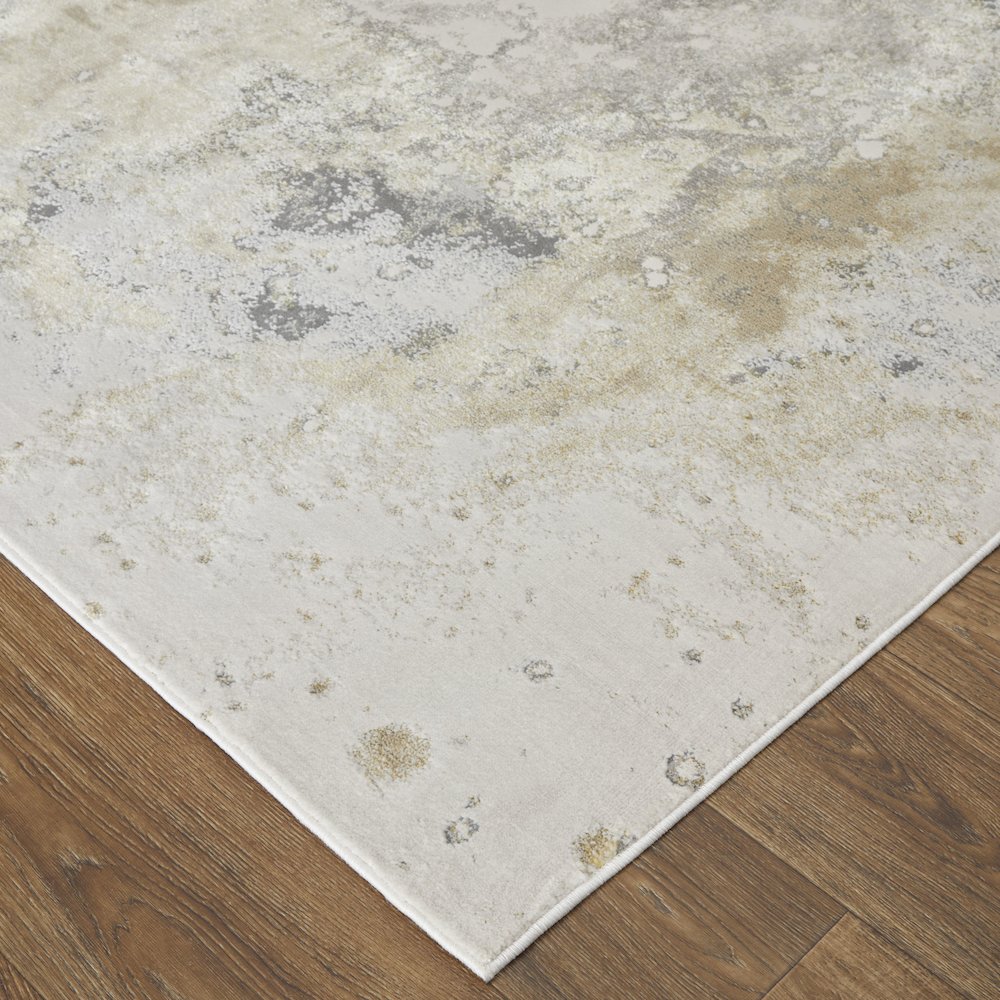 Astra Transitional Abstract, Gray/Gold/Ivory, 5' x 8' Area Rug. Picture 3