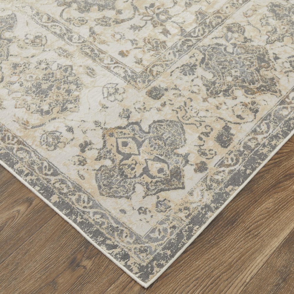 Celene Traditional Bordered, Ivory/Tan/Gray, 7'-9" x 10' Area Rug. Picture 3