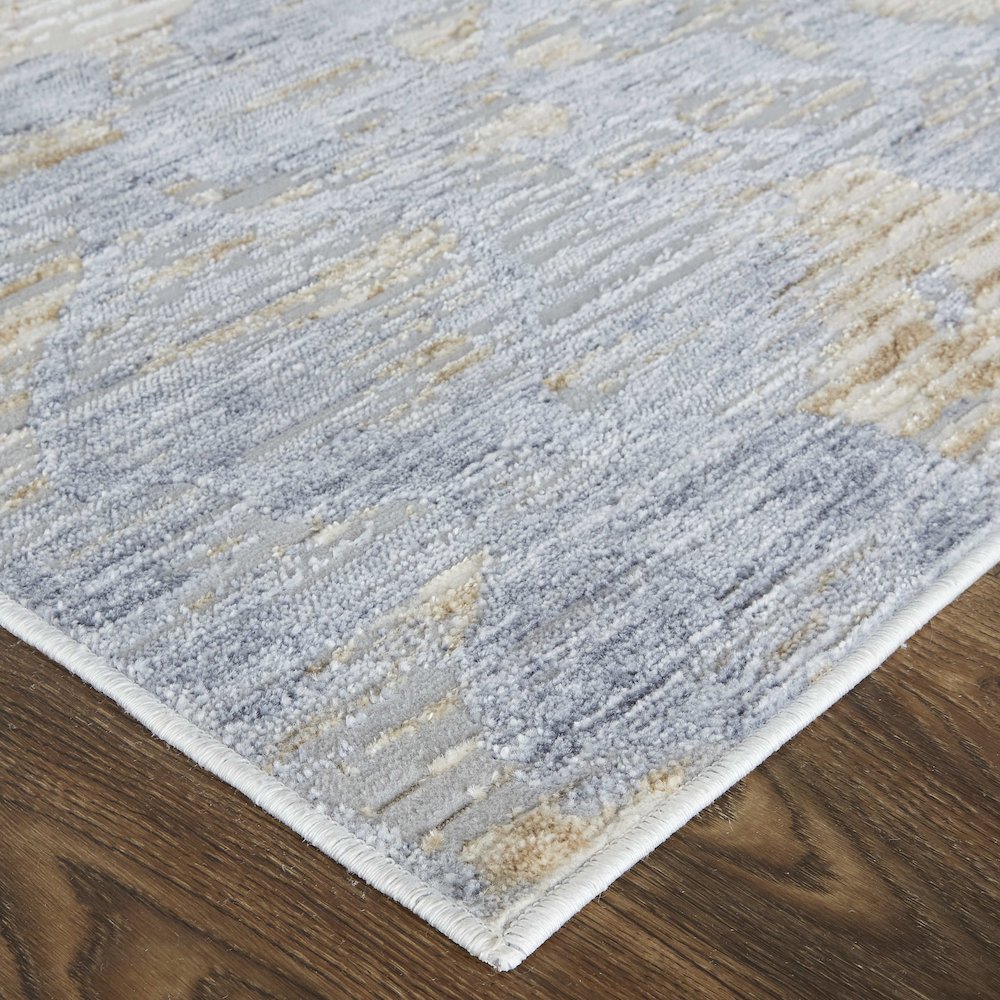 Laina Transitional Gradient & Ombre, Tan/Ivory/Blue, 4' x 6' Accent Rug. Picture 3