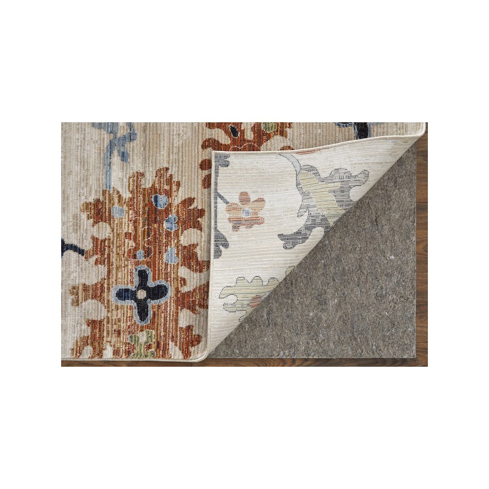 Melrose Transitional Floral & Botanical, Ivory/Red/Blue, 6'-7" x 9'-6" Area Rug. Picture 4