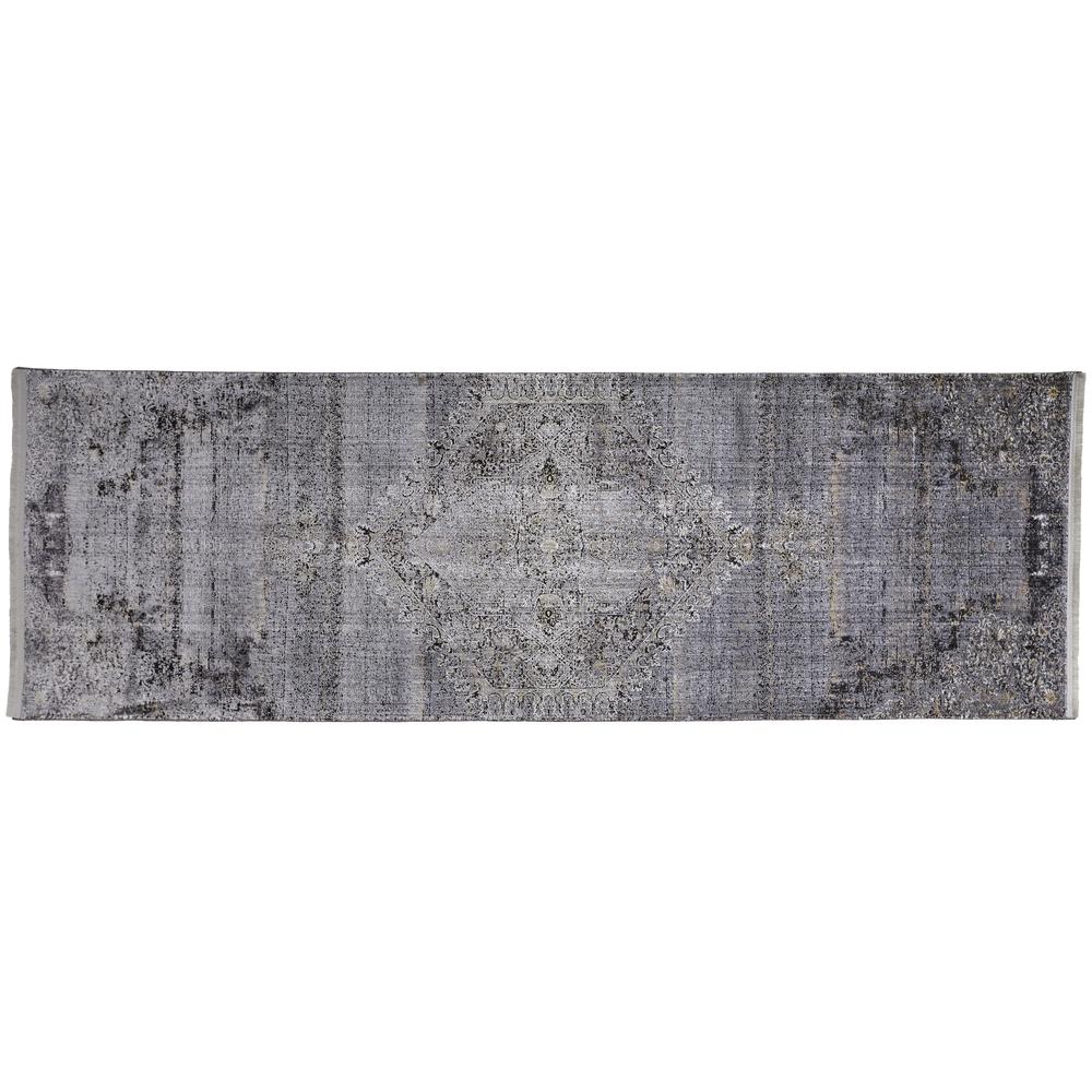Sarrant Vintage Space-Dyed Rug, Fog Gray/Pewter, 2ft - 8in x 10ft, Runner, 9193963FSMK000I8B. Picture 1