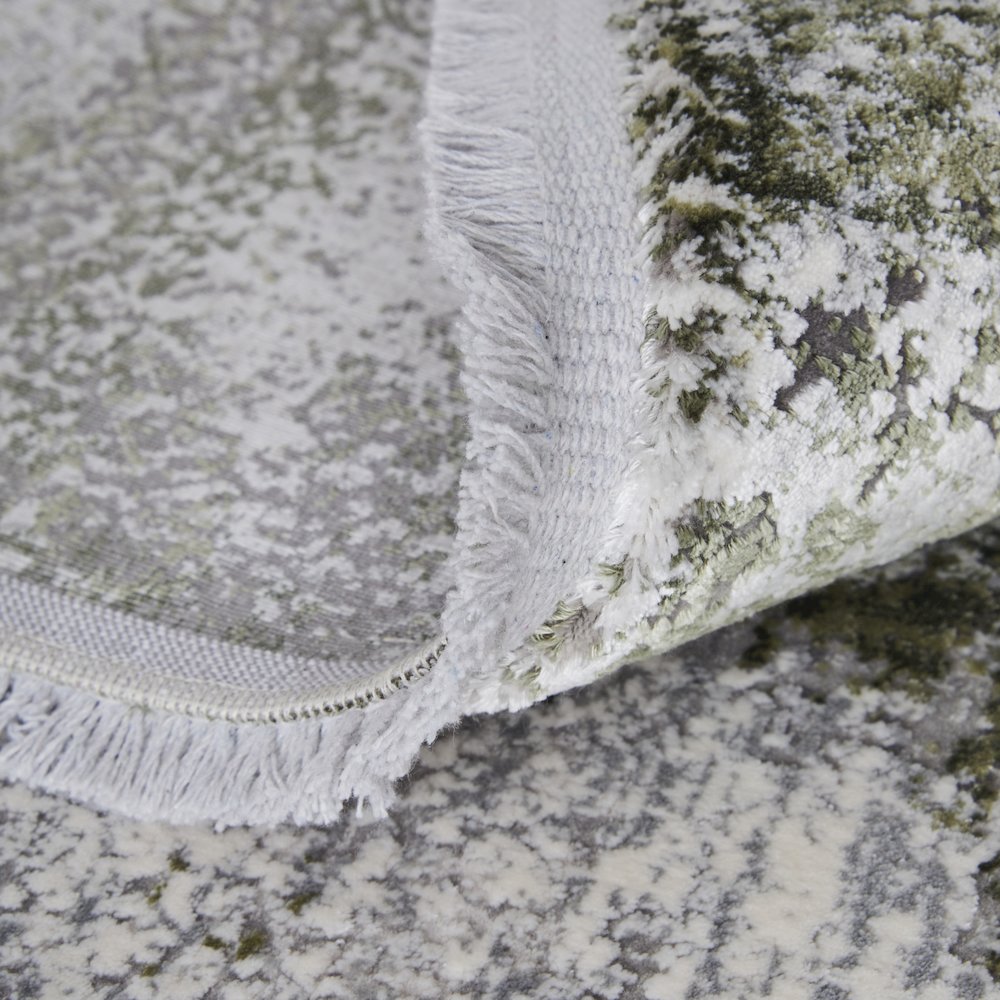 Cadiz Modern Ikat, Gray/Green/Silver, 7'-9" x 11' Area Rug. Picture 7