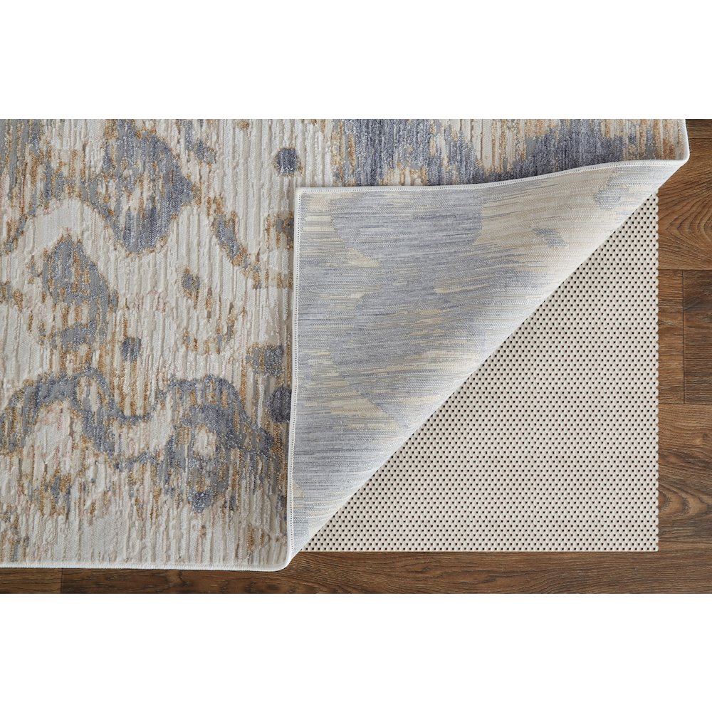 Laina Transitional Gradient & Ombre, Tan/Ivory/Blue, 3' x 10' Runner. Picture 4
