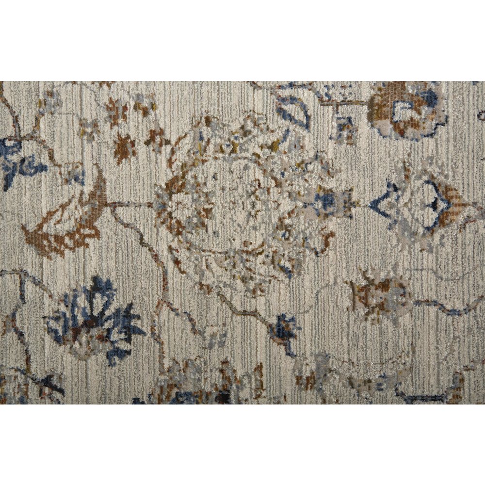 Kaia Transitional Floral & Botanical, Ivory/Orange/Blue, 7'-10" x 9'-6" Area Rug. Picture 6