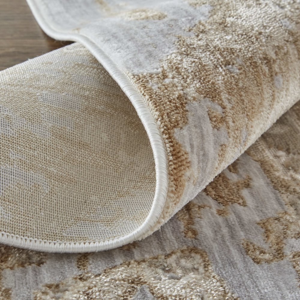 Laina Transitional Abstract, Tan/Ivory/Pink, 5' x 7'-10" Area Rug. Picture 7