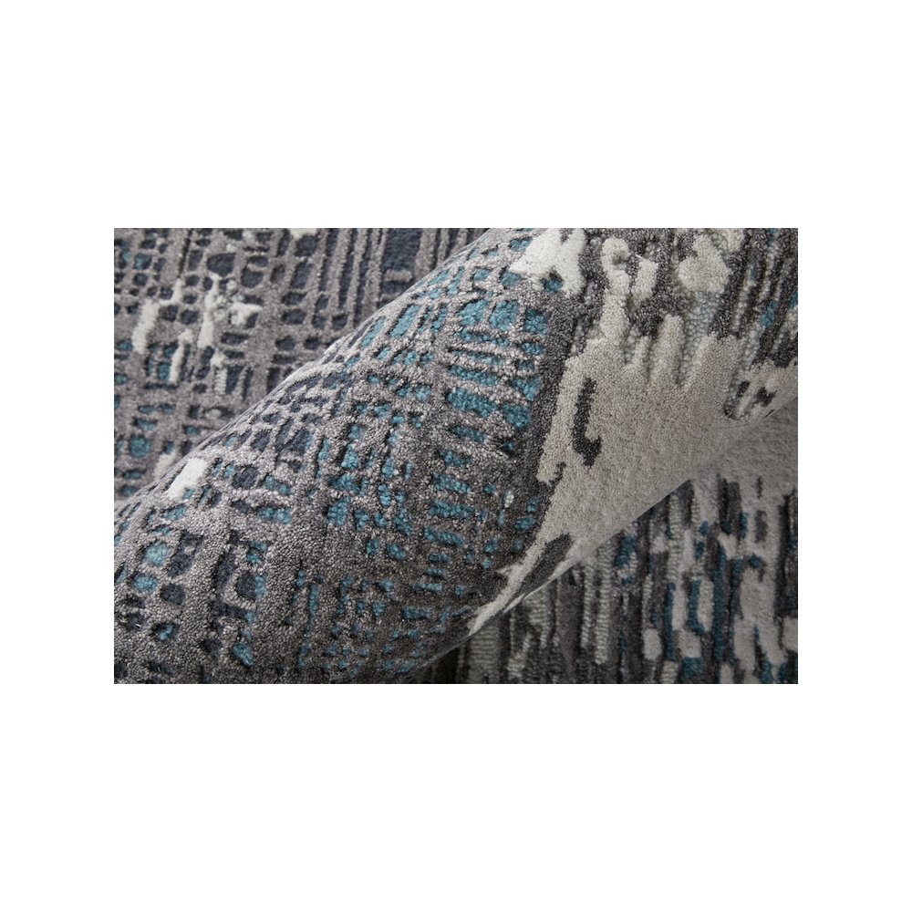 Zarah Modern Abstract, Ivory/Gray/Blue, 8' x 10' Area Rug. Picture 5