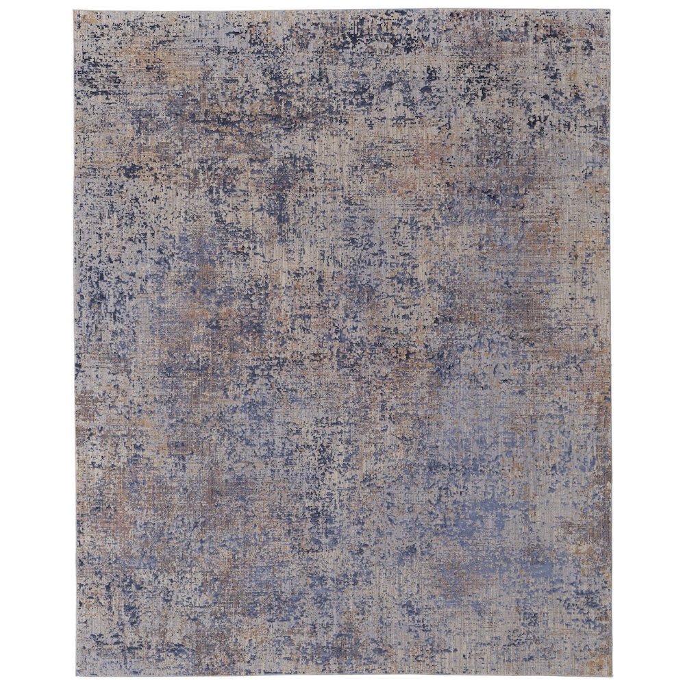 Pryor Modern Watercolor, Blue/Tan/Brown, 10' x 13' Area Rug. Picture 1