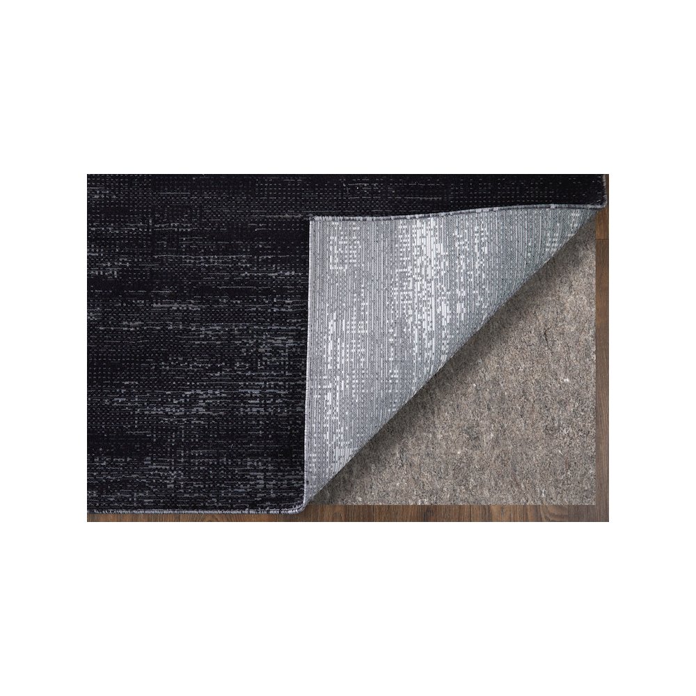 Deja Modern Solid, Black/Silver/Gray, 5' x 7'-6" Area Rug. Picture 3