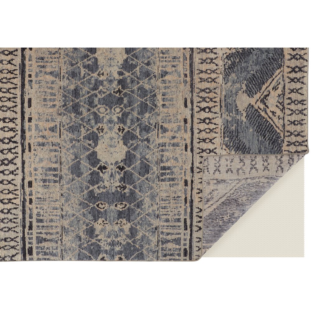 Palomar Luxe Hand Knot Abstract Area Rug, Denim Blue, 9x6in x 13x6in, PAL6572FBLU000H50. Picture 4