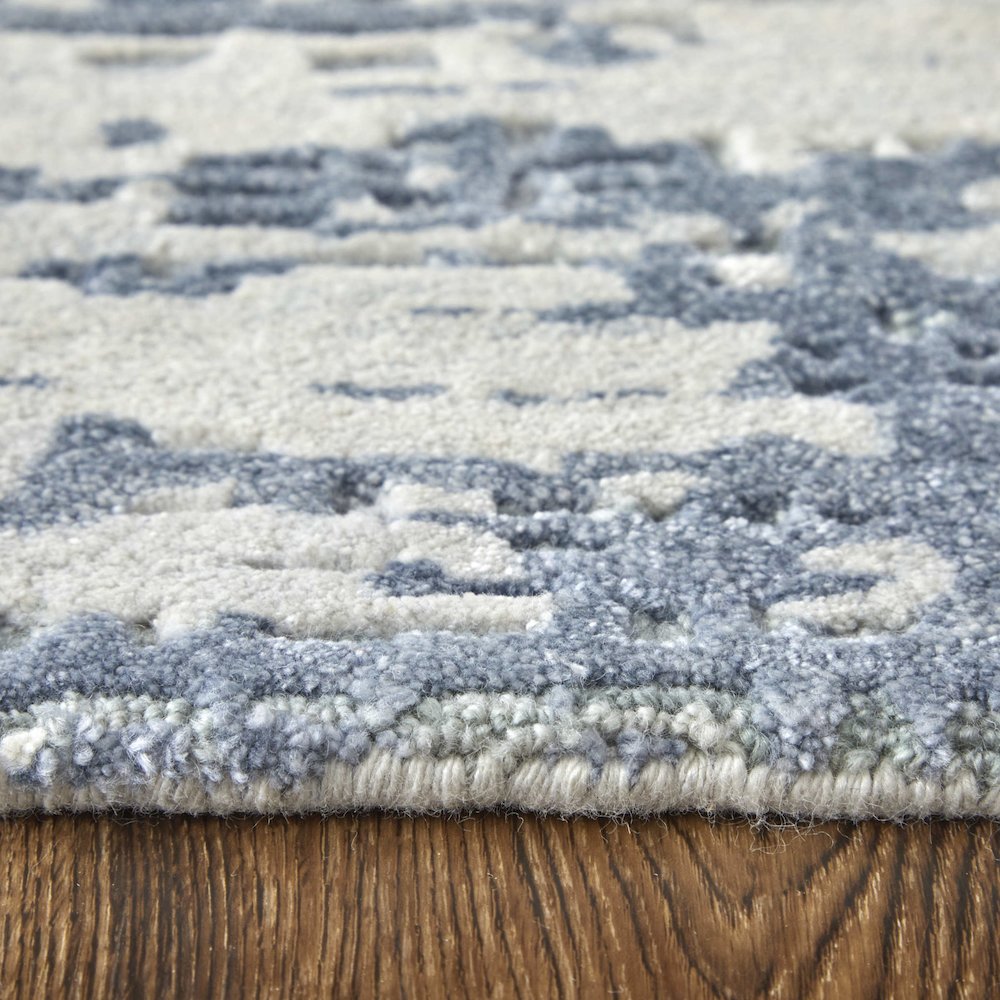 Zarah Modern Abstract, Blue/Ivory, 3'-6" x 5'-6" Accent Rug. Picture 8