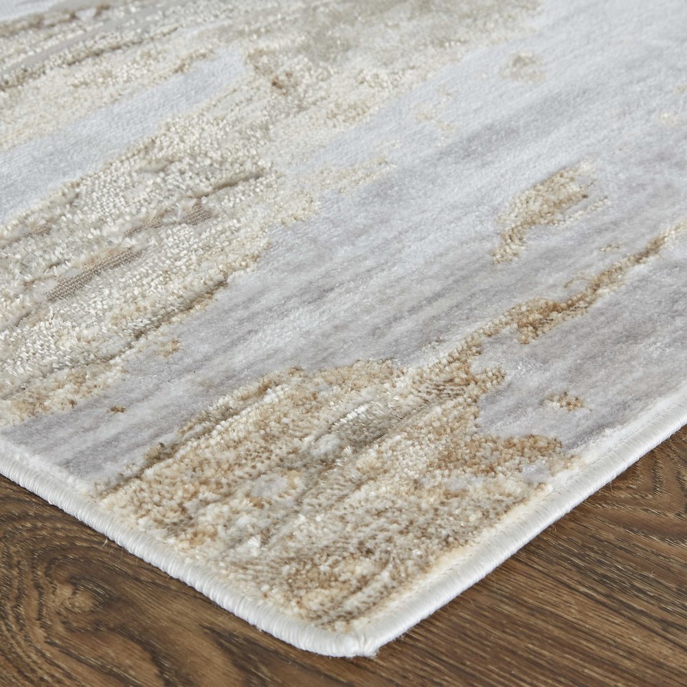 Laina Transitional Abstract, Tan/Ivory/Pink, 7'-10" x 9'-6" Area Rug. Picture 3