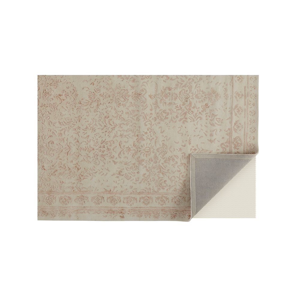 Bella High/Low Floral Wool Rug, Sand Beige/Blush Pink, 8ft x 10ft Area Rug, 9698014FIVYBLHF00. Picture 4