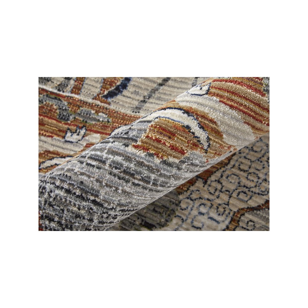 Melrose Transitional Ikat, Ivory/Red/Gray, 6'-7" x 9'-6" Area Rug. Picture 5