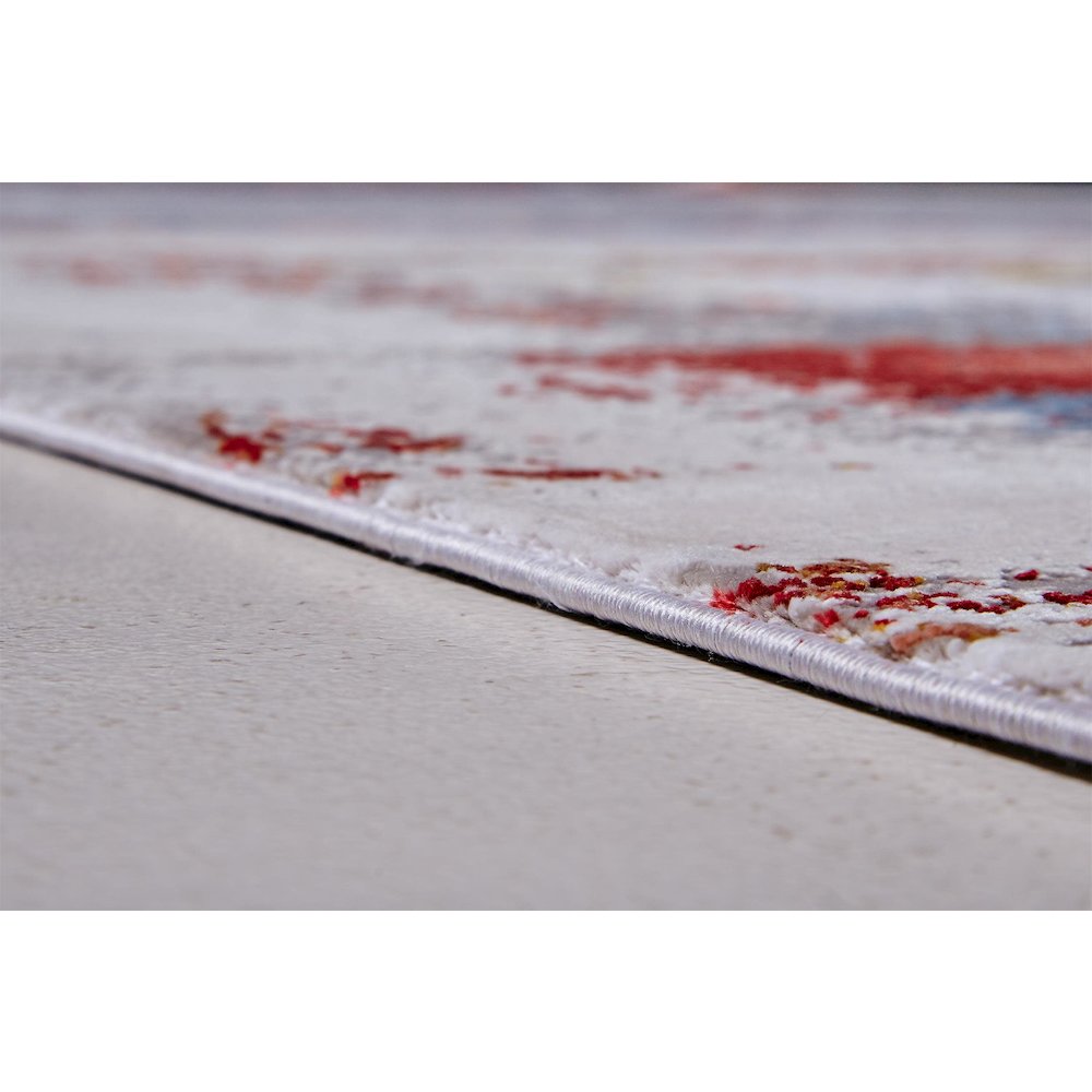 Cadiz Modern Abstract, Gray/Red/Blue, 12' x 18' Area Rug. Picture 8