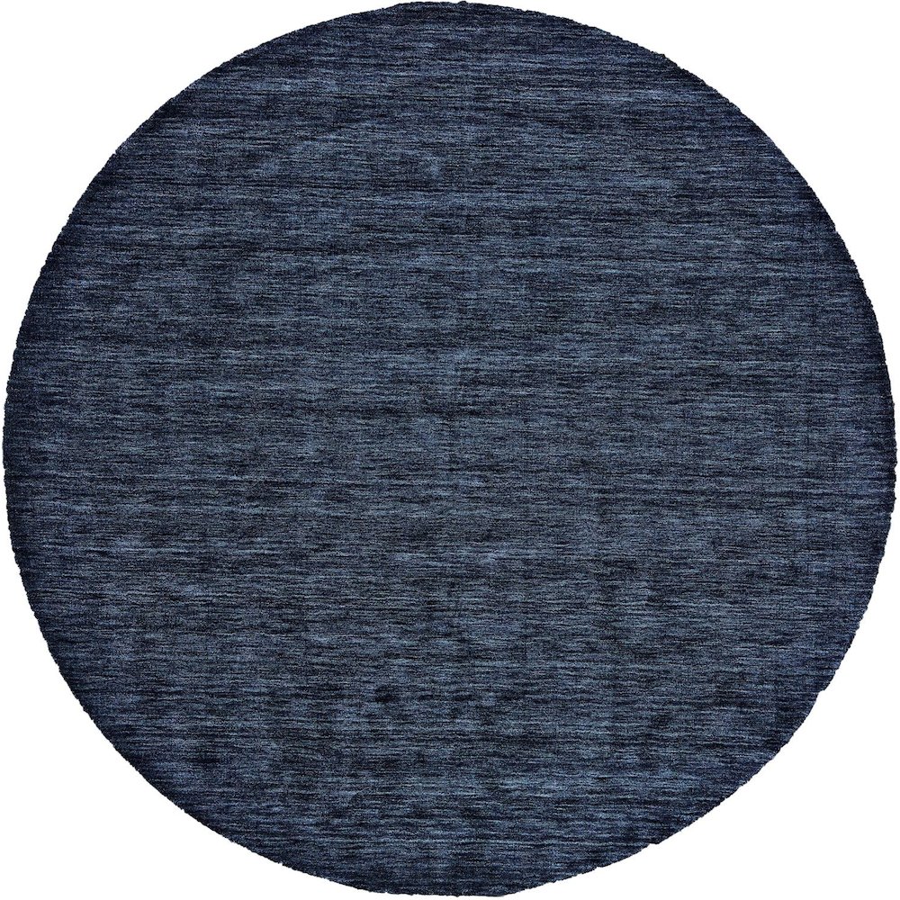 Luna Hand Woven Marled Wool Rug, Midnight Navy Blue, 8ft x 8ft Round, 5798049FDBL000N80. Picture 1