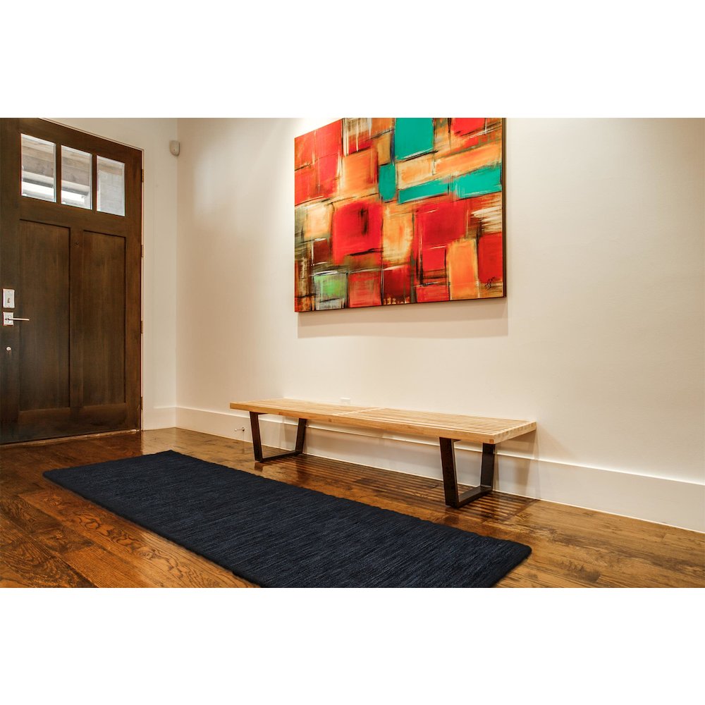 Luna Hand Woven Marled Wool Rug, Black/Dark Gray, 2ft - 6in x 8ft, Runner, 5798049FBLK000I6A. Picture 2