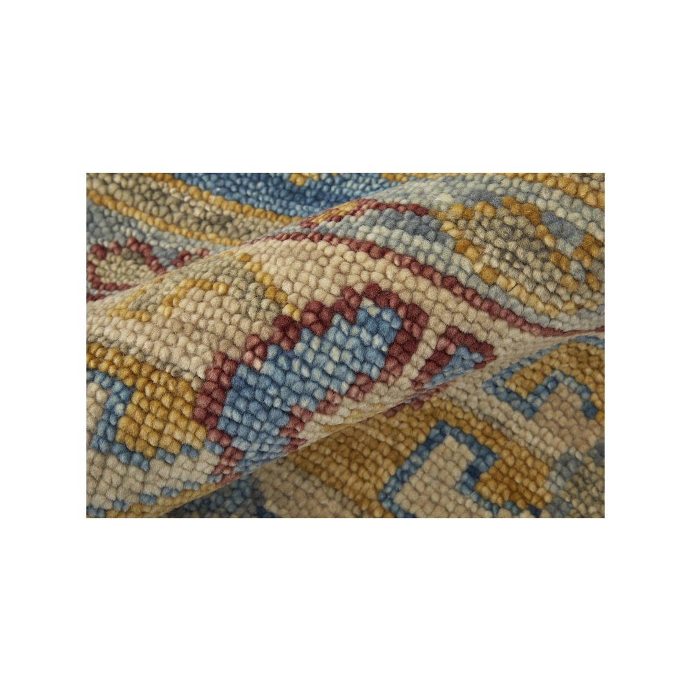 Fillmore Traditional Geometric, Blue/Yellow/Red, 2' x 3' Accent Rug. Picture 5