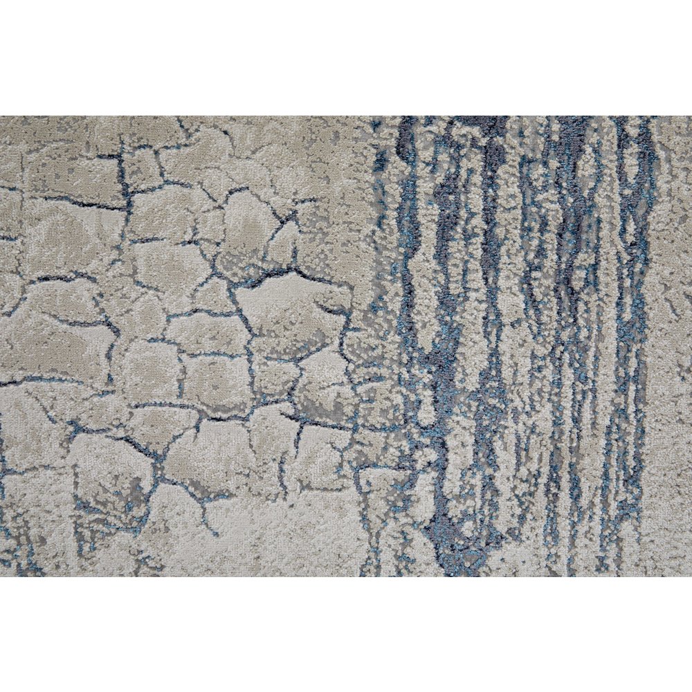 Indio Modern Abstract, Ivory/Blue/Black, 6'-7" x 9'-6" Area Rug. Picture 6