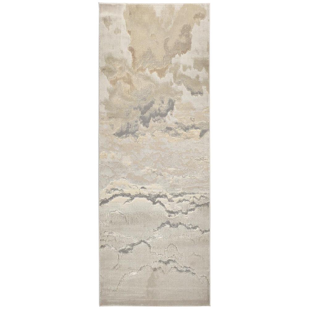Aura Modern Marbled, Cloudy Beige/Gold, 2ft - 10in x 7ft - 10in, Runner, AUR3727FBGEGLDI71. Picture 2