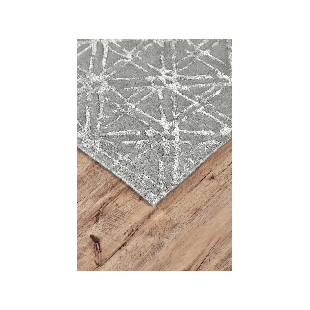 Manoa Tufted Lattice Wool Rug, Cool Gray, 8ft x 11ft Area Rug, 7188353FGRYSLVG99. Picture 3