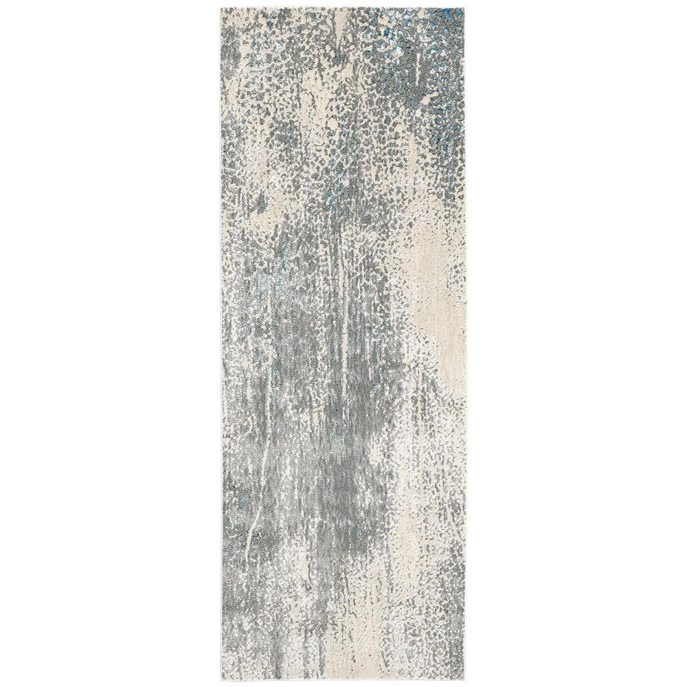 Azure Modern Metallic Watercolor, Teal/Gray/Beige, 2ft-10in x 7ft-10in, Runner, AZR3401FGRYBLUI71. Picture 2