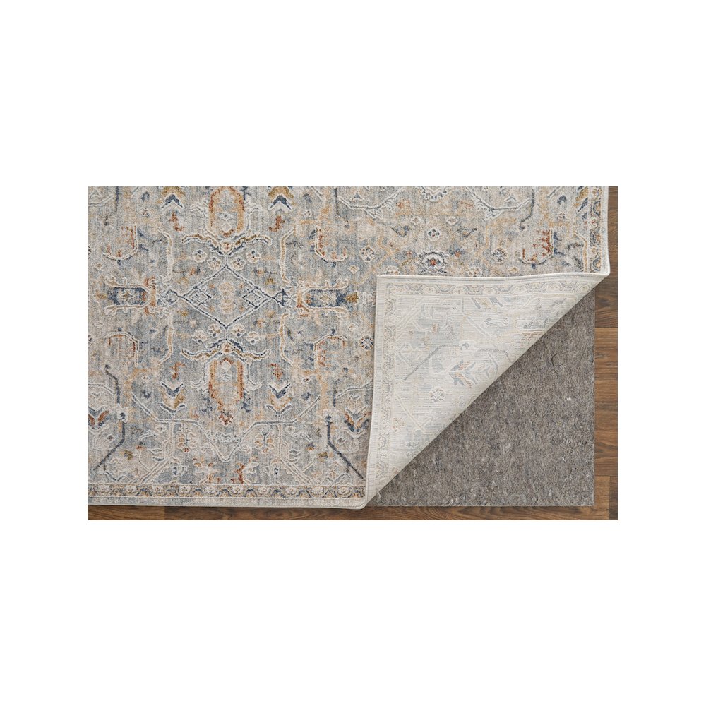 Pasha Transitional Distressed, Ivory/Blue/Tan, 2' x 3' Accent Rug. Picture 4