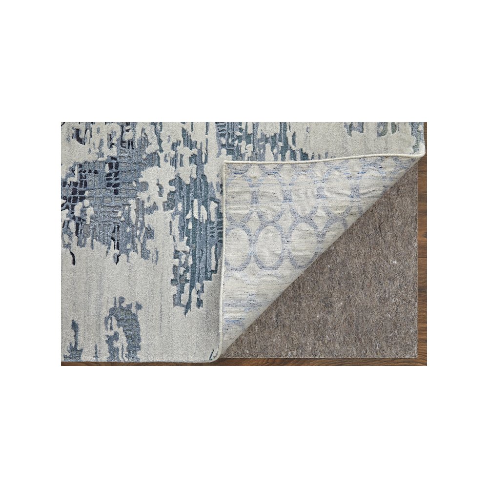 Zarah Modern Abstract, Blue/Ivory, 3'-6" x 5'-6" Accent Rug. Picture 4