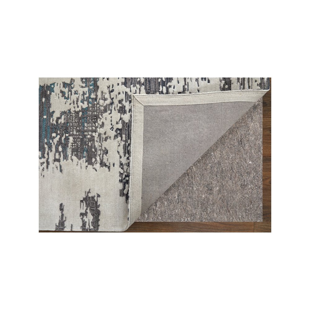 Zarah Modern Abstract, Ivory/Gray/Blue, 8' x 10' Area Rug. Picture 4