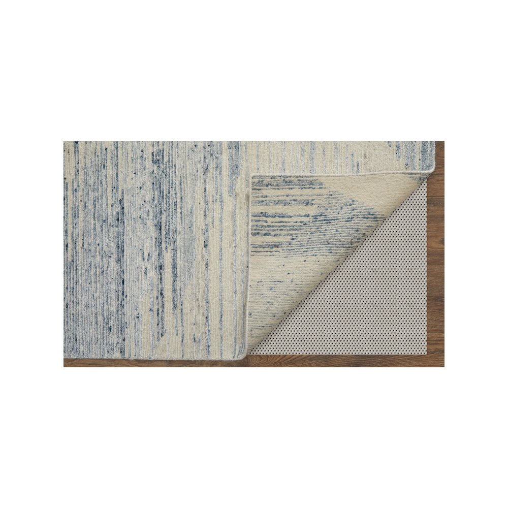 Brighton Modern Abstract, Ivory/Blue/Silver, 4' x 6' Accent Rug. Picture 5