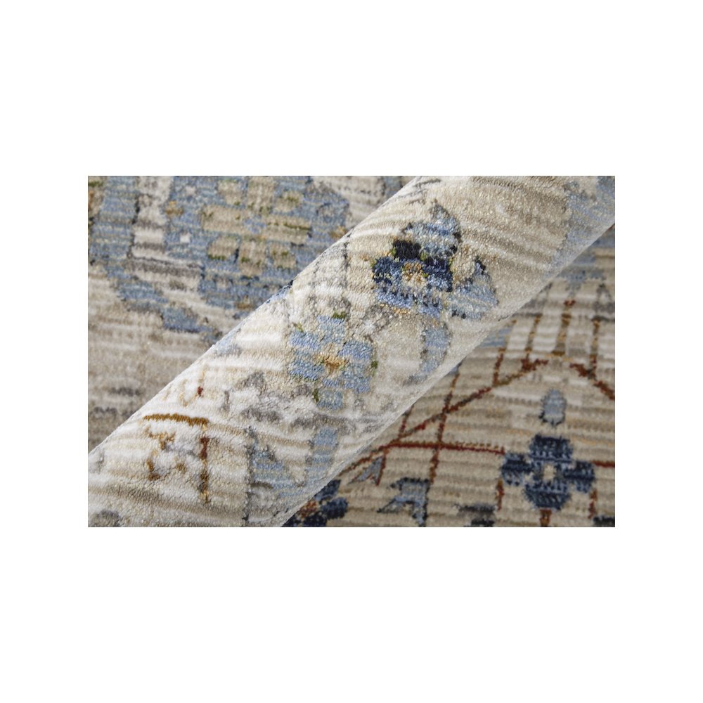 Melrose Traditional Floral & Botanical, Tan/Blue/Red, 7'-10" x 10'-3" Area Rug. Picture 5