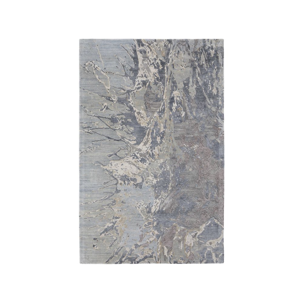 Zarah Modern Watercolor, Blue/Taupe/Green, 2' x 3' Accent Rug. Picture 1